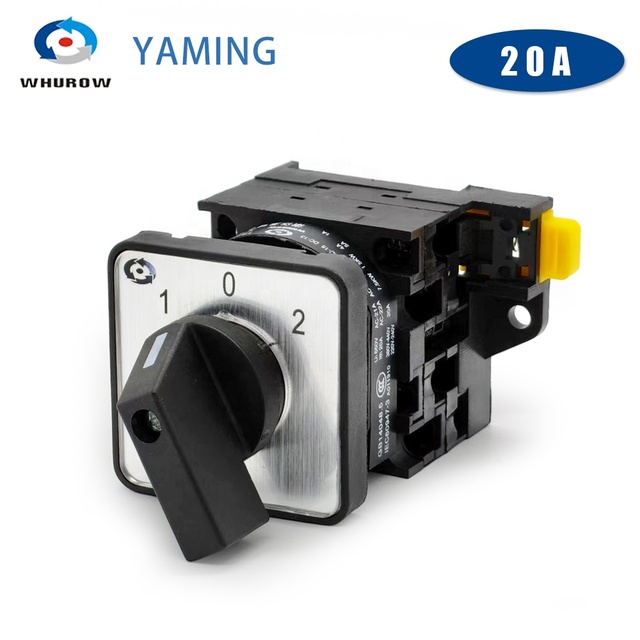 YMW42-20/2 Rotary Cam Switch DIN Rail Mounting 3 Position 2 Poles 690V 20A Selector Changeover Control Circuit Dual Power