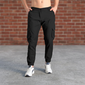High Quality Men's <b>Plus</b> <b>Size</b> <b>Black</b> Casual Cargo Joggers Multi-Pockets Cotton Pant <b>Trousers</b> High Quality Cargo Pant Bangladesh - Product Image 2