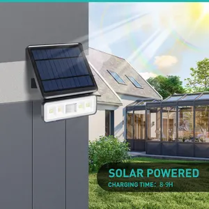 Lámpara de pared solar LED impermeable al aire libre al por mayor con sensor de movimiento PIR para luces de seguridad de jardín