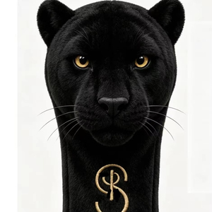 Échantillon prototype de housse de tête de driver de golf en peluche Panthère Noire Custom Rising Swing - Product Image 1