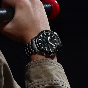 Montre chronographe à quartz pour homme OEM ODM avec affichage du calendrier, bracelet en acier inoxydable, étanche, lumineuse, sport, affaires - Product Image 3