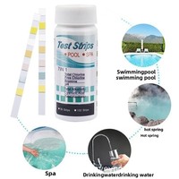 Bandelettes de test de piscine 7-en-1 directes d'usine avec test du pH et du chlore résiduel, en acier inoxydable 304, 50/100 bandelettes par paquet