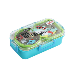 Boîte de rangement <span class=keywords><strong>alimentaire</strong></span> rectangulaire multifonction en acier inoxydable, boîte à bento pour maternelle, boîte à lunch mignonne à 2 compartiments avec couvercle en PP - Product Image 2