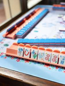 Miss Cowgirl 160 Set Blu Lusso Moderno Pieghevole Fatto a Mano Portatile in Acrilico con Tessere da Mahjong per Intrattenimento e <span class=keywords><strong>Feste</strong></span> - Product Image 1