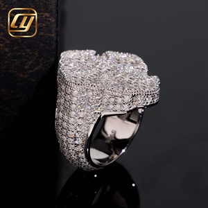 IGI Certified Full Iced Cross <b>Ring</b> 925 Sterling <b>Silver</b> Baguette & Round VVS Lab Grown Diamond Wide Hip Hop Jewelry <b>For</b> <b>Men</b> - Product Image 2