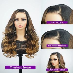 Peluca de <span class=keywords><strong>pelo</strong></span> indio crudo Color Marrón <span class=keywords><strong>castaño</strong></span> suelto rizado prearrancado línea de cabello transparente encaje frontal pelucas de cabello humano virgen - Product Image 2