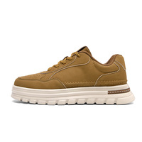 Chaussures de travail décontractées pour hommes en cuir de haute qualité, à plateforme épaisse, à bout pointu, en maille lacée, tendance et en promotion
