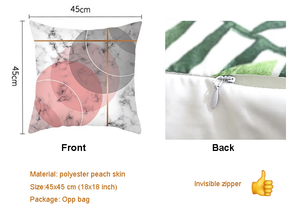 홈 장식용 현대 럭셔리 스퀘어 베개 핑크 회색 기하학적 대리석 인쇄 쿠션 커버 - Product Image 4