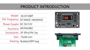 Placa decodificadora <span class=keywords><strong>Bluetooth</strong></span>, Módulo Decodificador Mp3, Mini amplificador de Audio Hifi, módulo de Audio inalámbrico <span class=keywords><strong>Bluetooth</strong></span>, soporte Usb Sd - Product Image 5