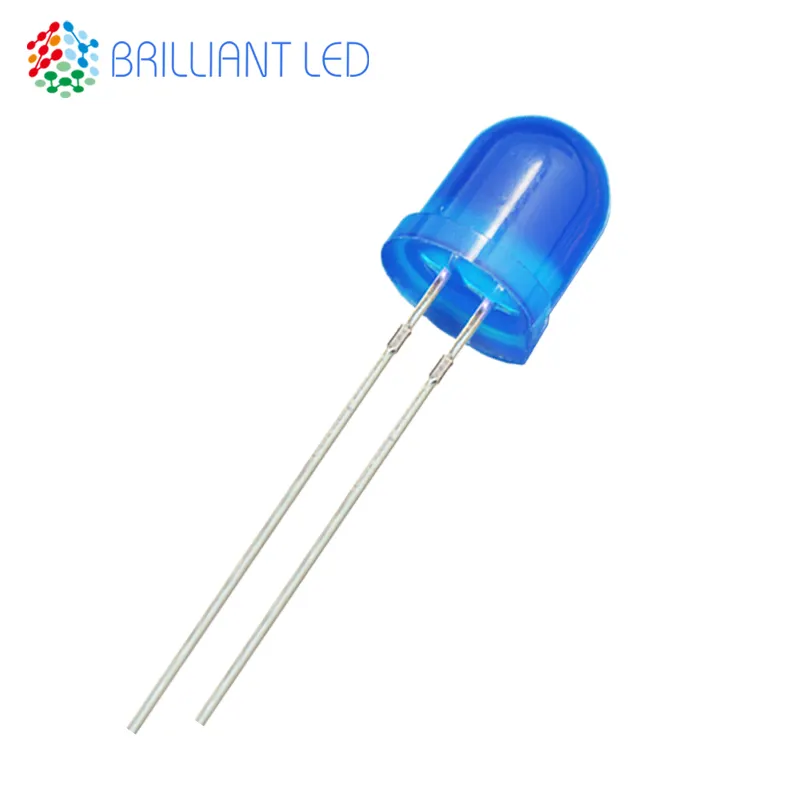 LED In-line Lamp Bead 10mm Blue Hair Blue High Light Bead Long Foot Round Head Led Light Emitting Diode