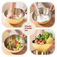 Fabrication en usine de bols à salade et de bols à fruits modernes écologiques personnalisés argentés/dorés/blancs/jaunes en acier inoxydable 201