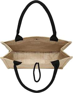 Custom Printed Logo Strap Plain Grocery Shopping Promotional Hessian Burlap <strong>Jute</strong> <strong>Tote</strong> <strong>Bag</strong> For Advertising - Product Image 2