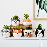 MSH Cartoon Puppy Animal Pot Creative Dog Office Desktop Succulent Planters