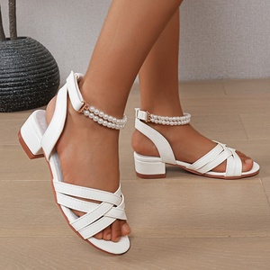 Sandales Princesse <span class=keywords><strong>à</strong></span> <span class=keywords><strong>Talon</strong></span> Épais et Bride Unique, Nouveau Style Européen pour Filles – Collection Été - Product Image 4