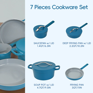 Non Stick Cookware Set Aluminum Cooking <strong>Pots</strong> and Frying Pizza Pans Set Induction Ceramic Cookware Set Cooking in Kitchen - Product Image 4