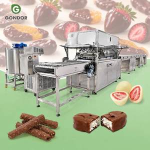 Chaîne de production de gaufrettes glacées 5kg pour la fabrication de gaufrettes glacées aux fruits et au chocolat, avec tunnel de refroidissement et de trempage, à vendre - Product Image 1