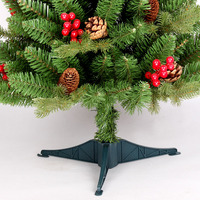 UMIND Mini arbre de Noël avec baies rouges et pommes de pin Tête ronde Pe Mix Pvc Matériel Arbre de Noël pour la décoration de Noël