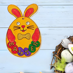 Tavola da Disegno in Legno per Bambini Fai-da-Te a Tema Pasquale, Decorazione Artistica Creativa con Coniglietti, Uova e Pulcini FH1-2 - Product Image 4