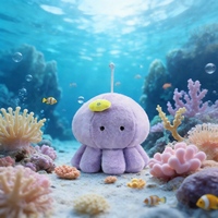 Peluche pieuvre personnalisée mignonne, jouet marin en peluche doux, porte-clés pieuvre violette pour accessoire de sac, décoration intérieure, peluches