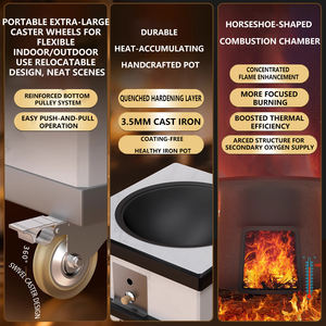 Stufa in Ceramica a Legna Mobile su Quattro Ruote di Grande Successo Impermeabile per Tutte le Stagioni Multifunzione per Campeggio ed Escursionismo KEEP KAMP JT001 - Product Image 6