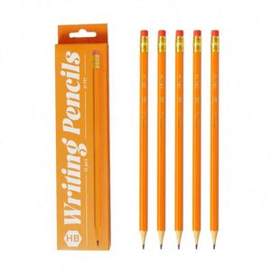 12pcs Write Clearly <b>Erasable</b> HB Black Plastic Hexagonal Pencil School Supplies Red White Eraser Student Children Set - Product Image 6