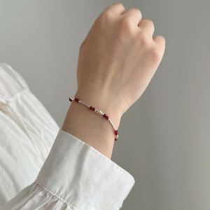 Dylam <b>Cute</b> Dainty 925 Sterling Silver Rhodium Plated Non Tarnish Link Chain Bead Beaded Women Bangles <b>Bracelets</b> Daily Wear - Product Image 3