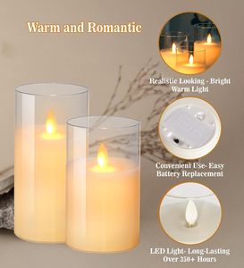 Décorations de fête de Noël modernes de bonne qualité, bougies électroniques numériques LED en plastique acrylique - Product Image 4