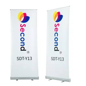 Supporto per Banner Roll Up retrattile in alluminio di grandi dimensioni con stampa personalizzata economica a lato singolo