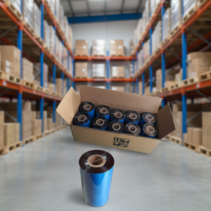 ริบบิ้นถ่ายโอนความร้อนขนาด 110 มม. x 300 ม. หมึกสีดำเคลือบแว็กซ์ แกนกลางขนาด 1 นิ้ว สำหรับพิมพ์บาร์โค้ด - Product Image 1