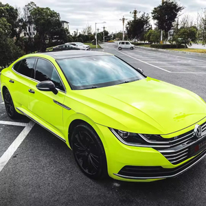 Hot Sale Coral <strong>Fluorescent</strong> Yellow Car Change <strong>Color</strong> <strong>Vinyl</strong> Wrapping Film Car Stickers - Product Image 2