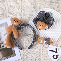 Accessoires pour cheveux personnalisables de haute qualité, accessoires pour cheveux en peluche, bandeau en peluche mignon en forme d'ours en peluche.