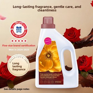 Lessive Antibactérienne Désinfectante Anti-acariens Parfum Bois de Santal et Rose Longue Durée en Bouteille pour Usage Domestique - Product Image 1
