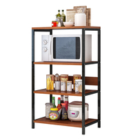 Meubles de salon, étagère de rangement en bois minimaliste nordique, 4 niveaux, supports de rangement pour micro-ondes de cuisine