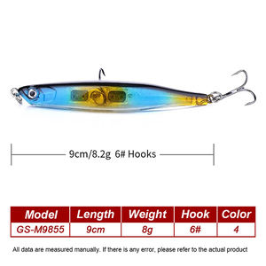 ขายส่ง 9ซม./8กรัม-6 #   เหยื่อปลอมแบบแข็งสำหรับตกปลาทุกความลึก ชนิดเจอร์คเบท มินโนว์ พร้อมลูกบอลเสียง - Product Image 2