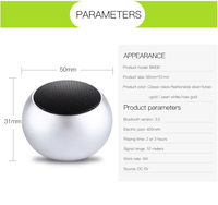 Mini haut-parleur Bluetooth sans fil en métal, portable, petit, pour le sport en plein air, haut-parleur audio actif