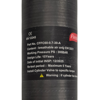 Cylindre en alliage d'aluminium noir effet fibre de carbone mat ou brillant de 0,35 L, 0,58 L, 0,7 L, directement de l'usine, pour fusil à air comprimé PCP et paintball