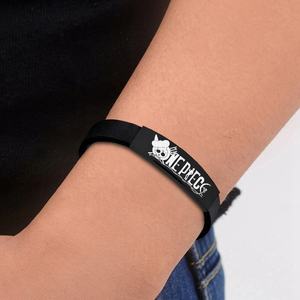 Bracelet en acier inoxydable et silicone ajustable One Piece Luffy Zoro, chapeau de paille, pirates, bijoux cosplay - Product Image 4