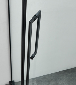Banyoda Islak/Kuru Ayırma için Alüminyum Alaşımlı Çerçeve ve Temperli Cam Bölmeli Özel Minimalist Sürgülü Duş Kapısı - Product Image 3