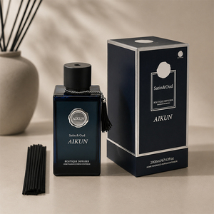 Aikun 2000ml Navy Square Glass Nickel Logo Reed <b>Diffuser</b> Navy Box Set for Brands Low MOQ Fast Service Custom Scent Lasting Aroma - Product Image 1