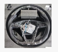 Volant de direction YLA Racing ECR personnalisé en cuir suédé orange avec fibre de carbone et LED pour Seat Leon Cupra
