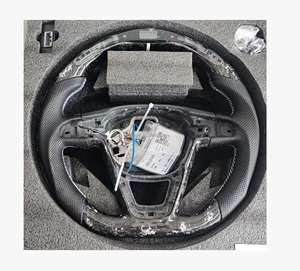 Volante Deportivo YLA Racing ECR Personalizado en Cuero de Ante <span class=keywords><strong>Naranja</strong></span> con Fibra de Carbono y LED para Seat Leon <span class=keywords><strong>Cupra</strong></span> - Product Image 4