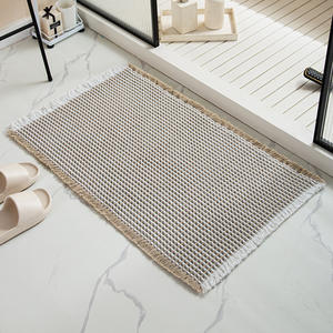 Tapis de bain YOULTTAN en tissu gaufré absorbant, ultra doux, antidérapant, lavable en machine, avec pompons, pour salle de bain - Product Image 2