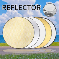 Réflecteur et diffuseur de lumière pliable 5-en-1 en métal et nylon de 60 cm pour la photographie de produits et la vidéo