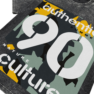 T-shirts pour hommes surdimensionnés en coton respirant de haute qualité, teints à l'acide et imprimés, col rond, vente en gros de vêtements - Product Image 5