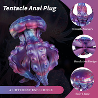Dildo fantaisie pieuvre méduse en silicone liquide, plug anal réaliste à tentacules, jouet sexuel pour adultes, plug anal alien pour hommes et femmes