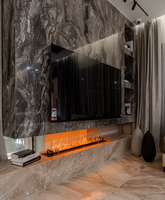 Soporte de TV para chimenea de Interior de 100cm para sala de estar, decoración de edificio de Hotel, niebla de llama lineal 3D, Control de aplicación de chimenea eléctrica de Vapor