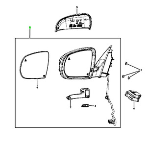 Conjunto de Espejo Retrovisor para Jeep Cherokee 2014-2021, 68325359AA 68325358AA, Cristal Nuevo de Repuesto - Product Image 4