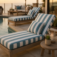 Tissu en oléfine Marina Stripe pour coussins de chaise longue de piscine, textile d'ameublement extérieur 310 g/m², séchage rapide