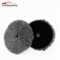 Disque de polissage rond de 6 pouces en mousse humide avec support, tampon de polissage en laine à coupe intensive pour le detailing de carrosserie automobile, compatible OEM