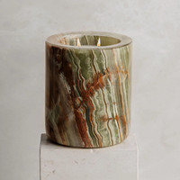 Porte-bougie en marbre d'onyx vert avec logo, vente en gros, récipients à bougies rechargeables avec couvercle, décoration d'intérieur, récipients à bougies de luxe